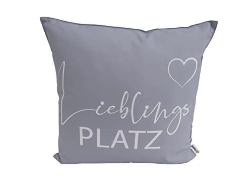 CB Home & Style Outdoor Garten Kissen Wasserabweisend Wasserfest 45 x 45 cm mit Füllung (Lieblingsplatzgrau)