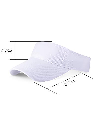 5 Pieces Sport Wear Athletic Visor Sun Visor Adjustable Cap Men Women Sun Sports Visor Hat (White) #TOP2