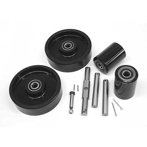 GPS Complete Wheel Kit for Manual Pallet Jack - Fits Wesley Pallet Mule by GPS - Generic Parts Service – 10"L x 10"W x 5"H, Polyurethane, Black, Model GWK-PUAA-CK