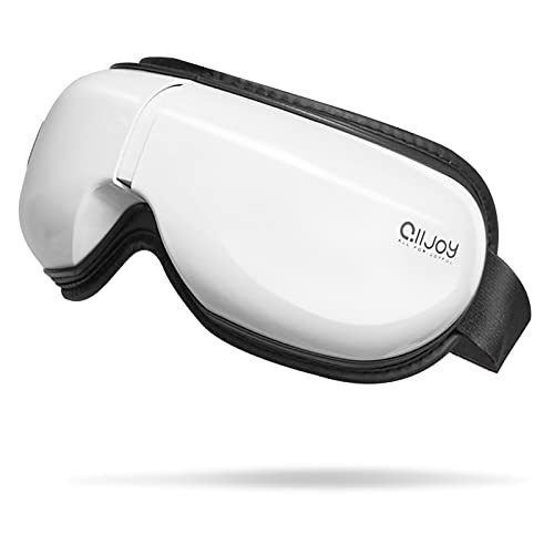 Eye Massager with Heat, ALLJOY Rechargeable Eye Massager for Migraines with Bluetooth Music Air Pressue for Relieve Eye Strian Dark Circles Dry Eye Improve Sleep, Gifts for Mom