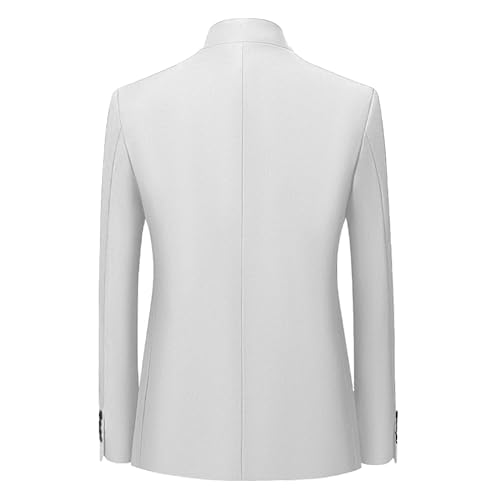 Men's Chinese Style Slim Fit Blazers Solid Color Business Traditional Suit Jacket Mandarin Collar Dress Sport Coat4