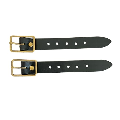 Kilt Extenders Black Leather Antique Brass Hardware