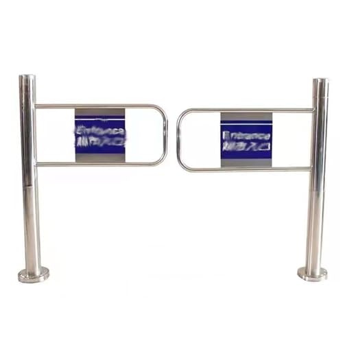 Puerta giratoria de acero inoxidable de 90° para supermercados, puerta de seguridad manual, portal de acceso con resorte para fábricas y bibliotecas (1,8 x 1 m)