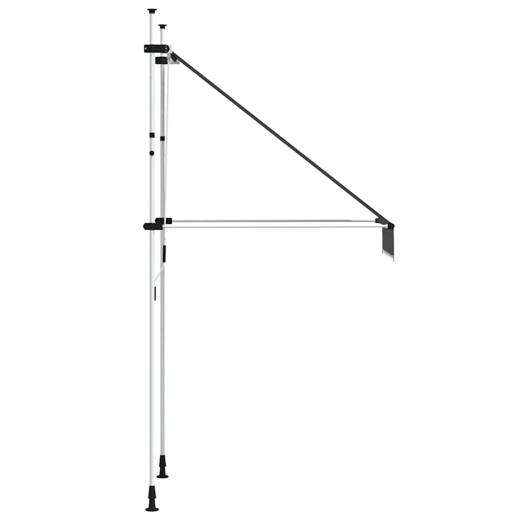 Einziehbare Markise Handbetrieben 100 cm Anthrazit, Polyester PU-Beschichtet, Stahlrahmen, Flexible Montagehöhe 200-300 cm, Für Terrasse Balkon Garten