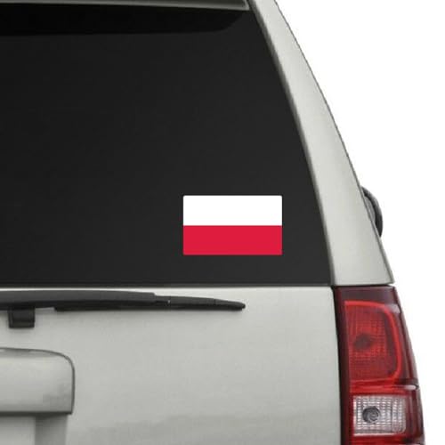 Image of World Country Flag Decal Stickers - Two Pack - for Cars Windows Bumpers Laptops Tablets Tumblers Cups Walls (Poland)