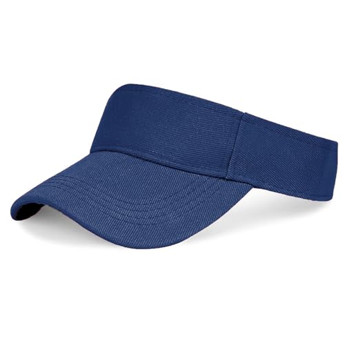 jerbro Casquette unisexe à visière - Casquette de tennis avec pare-soleil - Casquette de baseball réglable - Visière d'été pour homme et femme, bleu...