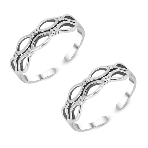 Image of ROOVI 925 Sterling Silver BIS Hallmarked Toe Ring I Gifts for Girlfriend, Gifts for Women & Girls| With Certificate of Authenticity and 925 Stamp
