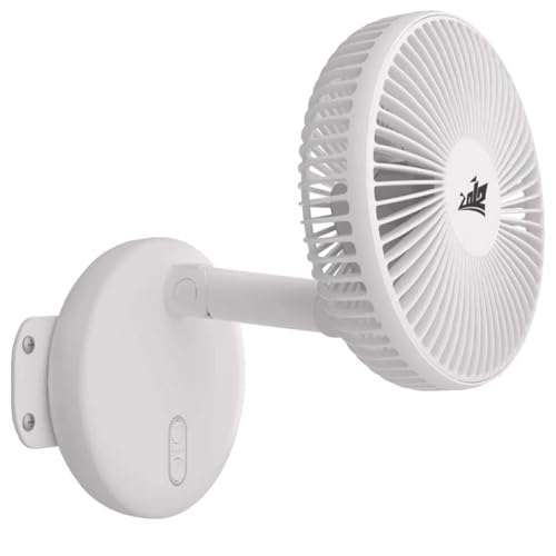 ZOIZ Ventilatore da parete per caravan, 12 V, con luce LED, silenzioso, oscillante, per camper, roulotte, barca, camera da letto, soggiorno, portatile, per campeggio e furgoni