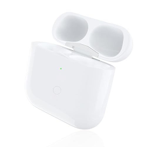Ya en manzanajugosa.com: Funda de carga inalámbrica de repuesto con AirPods de 3ª generación, solo compatible con fundas de cargador AirPod de 3ª generación, con botón de sincronización de emparejamiento de dientes azules y