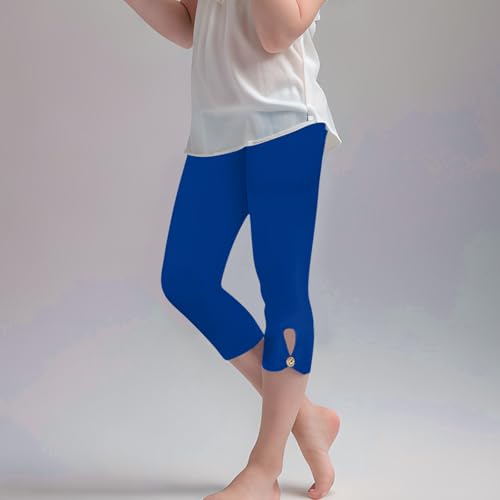 Girls Summer Capris Cropped High Waist Yoga Pants Kids Petite Comfy Stretchy Leggings Workout Compression Capri Pants2