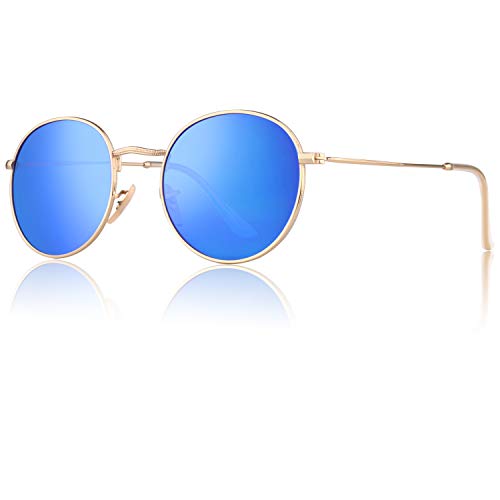 Image of CGID Retro Round Polarized Sunglasses Mens Womens Circle Metal Hippie Shades UV400 Protection E01