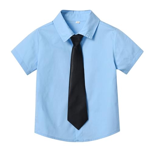 Generisch Enfants Chemise 152 Enfants Été Simple boutonnage Couleur Unie Manches Courtes Cardigan...