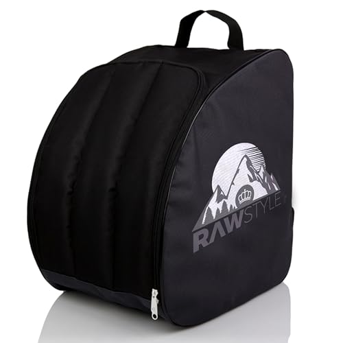 Rawstyle Bolsa para botas de esquí, mochila para botas de esquí, casco para botas blandas, modelo 2 (negro y negro)