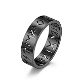 AIRUiXUAN Anillos calados vikingos para hombre y mujer, elegantes y sencillos anillos de acero inoxidable, 9, Acero inoxidable.
