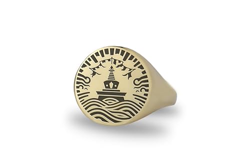 Bague Tibétaine en Or 14k avec Gravures Sacrées Artisanales pour Homme et Femme