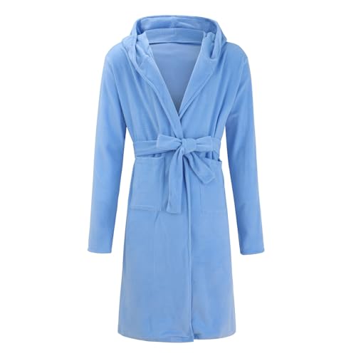 Mens Robe Hooded Sherpa Big and Tall Long Plush Warm Fleece Spa Bath Robe with Hood and Pockets Gifts for Men2