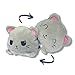 Peluche de l'humeur Bonhomme flip, chat réversible, pour adultes et enfants cadeau meilleurs amis, Certificat CE Pupazzi à double face, très doux animaux