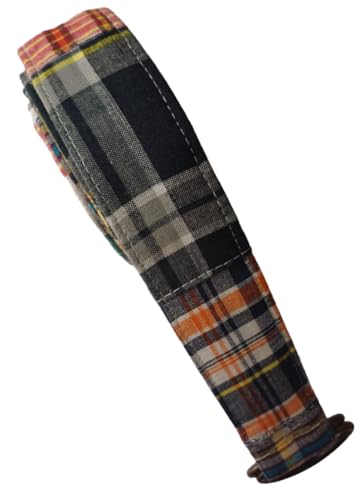 KVR Cotton woven madras check plaid patchwork waist designer vintage multicolored girl teen women double D-ring Belt
