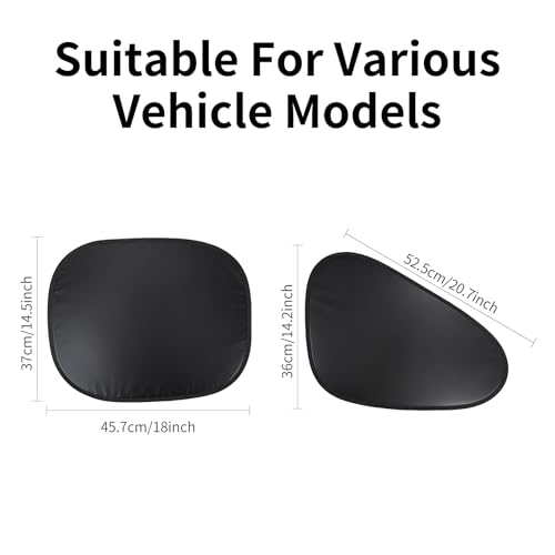 4pcs Car Window Shades, Electrostatic Adsorption Full Blackout Shades (2 Sizes) - 18.7 * 14.2in Front +17.3 * 14.3in Rear, UV Blocking for Baby/Family, Suitable for Daily Travel/Camping, Mesh - Image 4