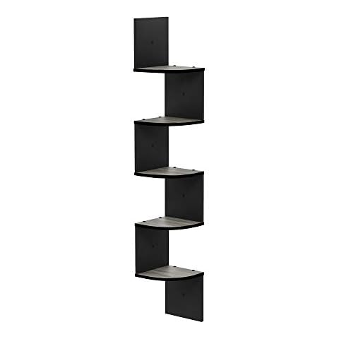 FURINNO Espresso Wall Mounted Corner Shelf Cover