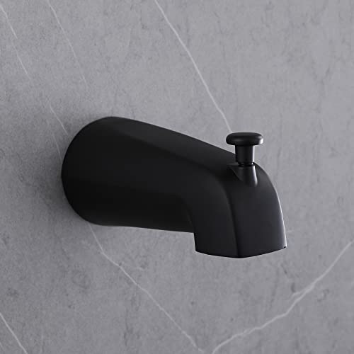 Hamoler Slip Fit Tub Spout With Pull-Up Diverter For Copper Tube Bathtub Spout With Diverter Slip On Tub Diverter Spout, Matte Black #TOP5