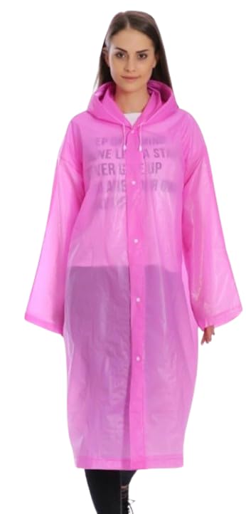 Casual Solid Women Raincoat (Ponchu Raincoat_Pink_1 pcs)-picture-28