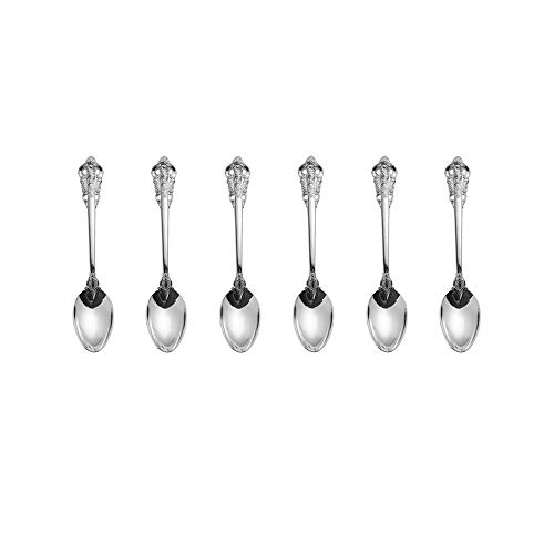WULUN Set di posate in argento antico 13 pezzi in acciaio inox 18/10 lucido ideale per la cucina domestica ristorante, Lavastoviglie Safe, 13.2 cm Cucchiaio da caffè