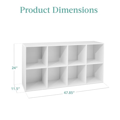 Best Choice Products SKY6875 8-Cube Storage Organizer, 11In Shelf Opening, Bookcase, Display Shelf, Customizable W/ 3 Removable Back Panels – White thumb #2