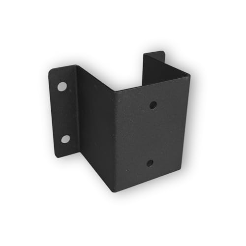 FenceEasy Black 3-Inch / 75mm / 3 Fence Post Wall Fixing Bracket – Textured Steel Mount for Square Posts – Heavy-Duty UK Made - for Pergolas, Gates & Fencing