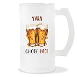 Planetee Chope de bière Yvan Chope-moi | Pinte Couple Saint Valentin Anniversaire Cadeau Romantique