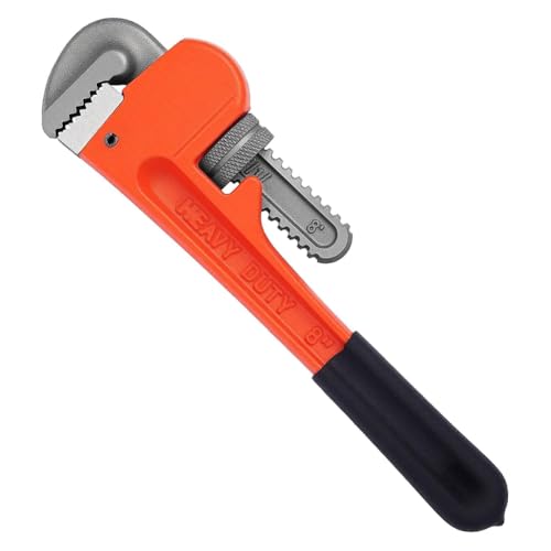 Muuookka Llave de Tubo Ajustable de 8 Pulgadas para Trabajo Pesado, Miniherramienta de Plomería Recta para Espacios Reducidos, Reparaciones de Bricolaje