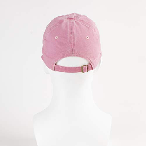 Langzhen Unisex Baseball Cap 100% Cotton Fits Men Women Washed Denim Adjustable Dad Hat(Pink, Large) #TOP2