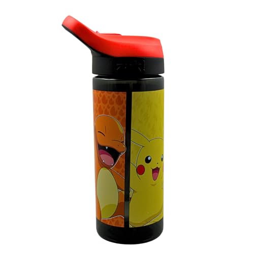 Xpressions HOX Pokémon Drinks Bottle Reusable BPA-free Plastic Water Bottle with Carry Loop Removable straw & spills Proof for fan & Collector Pokémon licensed Merchandise 600ML - Image 3