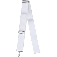 Tennis Net Center Strap, Tennis Net Strap Adjustable Height Heavy Duty White Polyester Webbing with Metal Buckle and Snap Clip Quick Attachment for Court Use