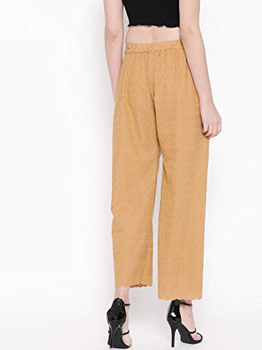 Image of Vastraa Fusion Women's Regular Fit Cotton Chikan Palazzo