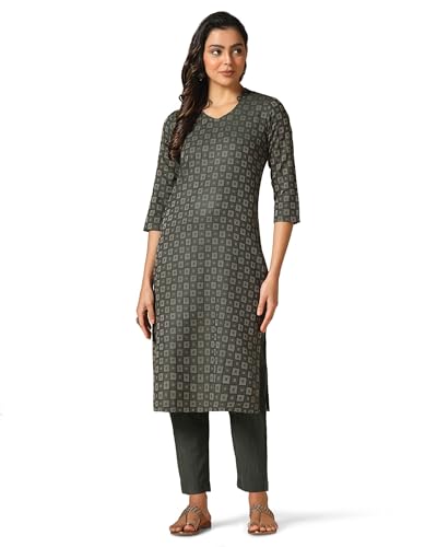 Image of Hritika Self Design Viscose Rayon Kurta & Trousers Set (HRKB0048)