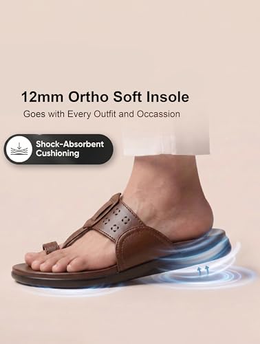 Image of Kolhapuri & Puneri Ethnic Chappal With Super Soft Cushioned Footbed|Ortho & Doctor Comfortable Lightweight Anti-Slip Sole Slipper|Traditional Stylish Ethnic Sandal for MenBB1069