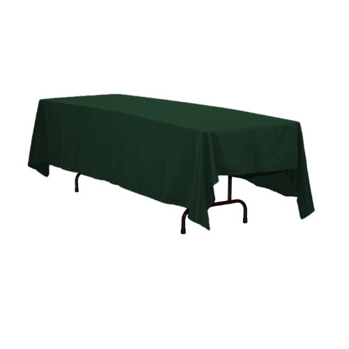 LinenTablecloth 70 x 120-Inch Rectangular Polyester Tablecloth Hunter Green