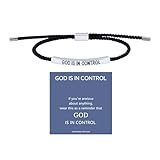 Inspirational Gifts for Women, Dont Let The Hard Days Win Gifts, Personalized Inspirational Tube Bracelets for Friends Female Friendship Birthday Meaningful Gift for Her (GOD IS IN CONTROL Black+Silver)