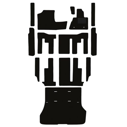 Aviles 新型 セレナ C28 フロアマット + ステップマット + ラゲッジマット【16色から選択】(02:e-POWER 7人乗り, 01:無地×ブラック)