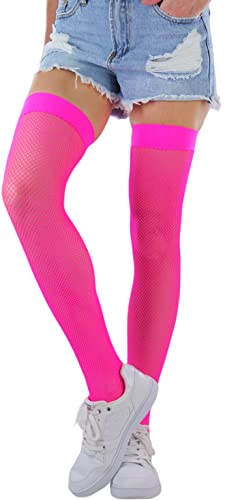 Image of ToBeInStyle Women's Diamond Large and Fine Fence Net Fishnet Nylon Thigh High