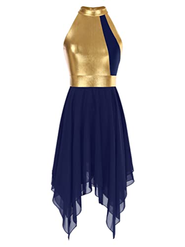 Hulija Women's Metallic Praise Dance Dresses Liturgical Lyrical Dance Costumes Robe Worship Dresses 02-Nb Medium #TOP17