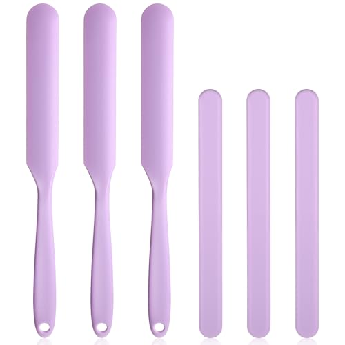 6 Pcs Silicone Wax Applicator Non-stick Wax Spatulas Hair Removal Sticks Applicator, 2 Size Hard Wax Scraper Wax Stick for Hair Home Salon Body Use