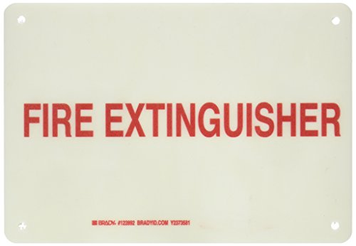 Panneau extincteur rouge blanc Brady 122892 signalisation incendie 17,8 x 25,4 cm