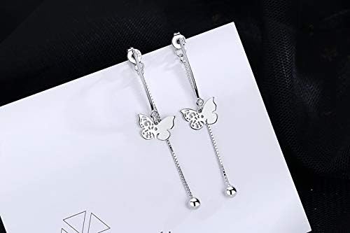 QIAMNI Frosty Wind Back Hanging Earrings for Women Design Round Bead Tassel Hollow Butterfly Earrings for Girls Daily Decoration - Image 4