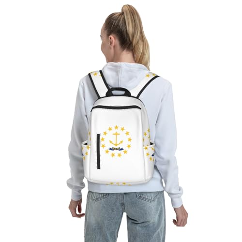 Sac à dos imprimé Rhode Island bicolore noir et blanc léger - 7