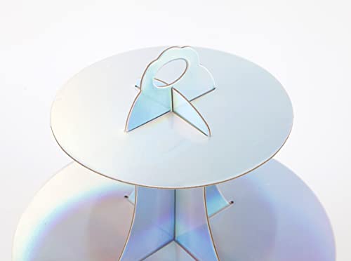 Yldw 3-Tier Cupcake Stand, Round Rainbow Cake Stand Holder, Tiered Diy Cupcake Stand Tower For Dessert Table Displays, Birthday Theme Party Favors Decoration, Floral Tea Party, 12" W X 12.8" H, Laser #TOP4