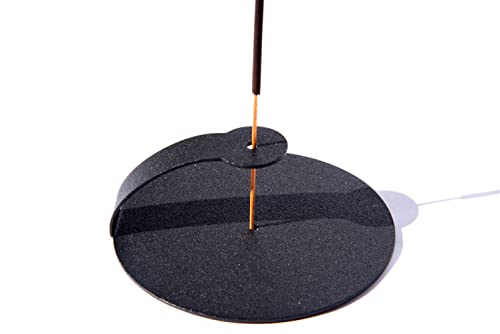 Incense Holder - Incense Holder For Sticks - Metal Black Powder Coated Cool Incense Burner - Vertical Tray Incesent Holder (Round) #TOP4