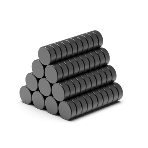 Imanes de tierras raras redondos con acabado negro premium de 0.32 x 0.12 pulgadas para diseño