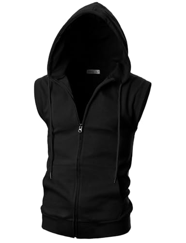 Ohoo Débardeur capuche homme gym Dcf116 noir L